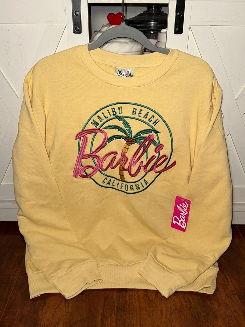 Barbie Pale Malibu Beach California Crewneck Embroidered Crewneck Sweatshirt